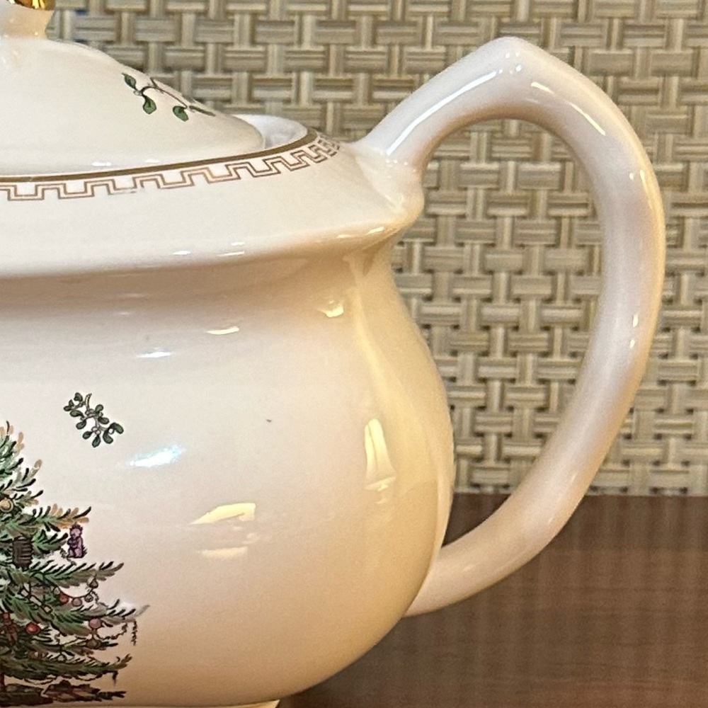 🎄🌟4xHP🌟VTG Spode of England Christmas Tree Gold Teapot - Picture 4 of 16